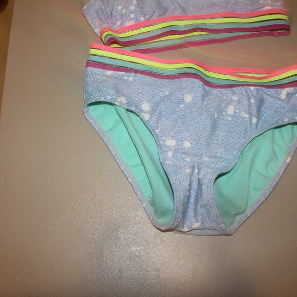 Multi Color 2 Pcs Justice Bikni Swimsuit size 16 - Picture 3 of 10